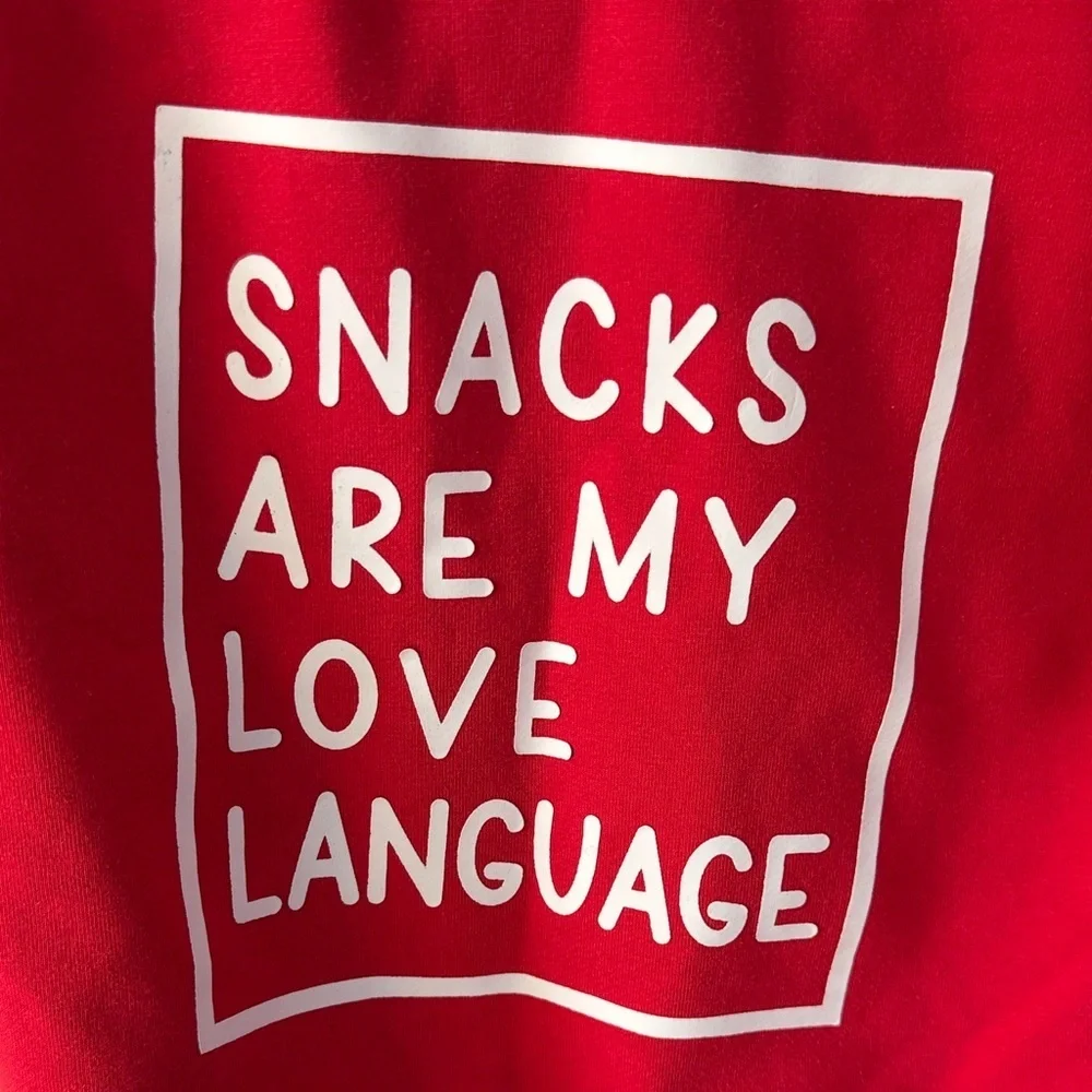 Red Kids Sweatshirt - Snacks Are My Love Language - Picture 2 of 6